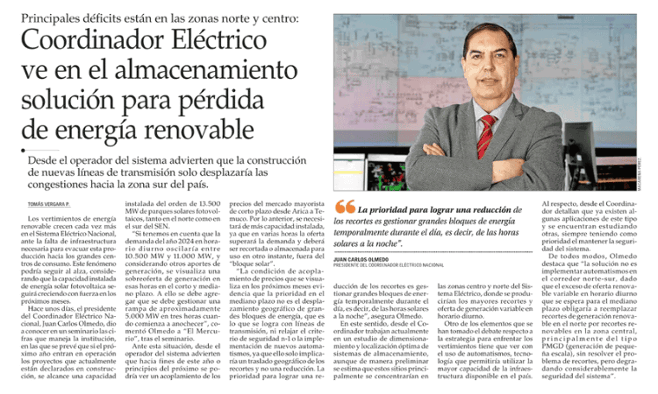 Recorte del diario con noticia de energía