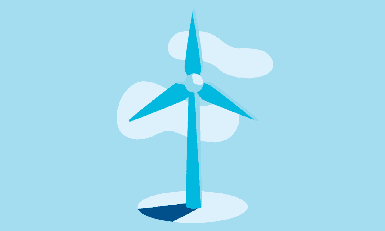 Ilustración de un aerogenerador