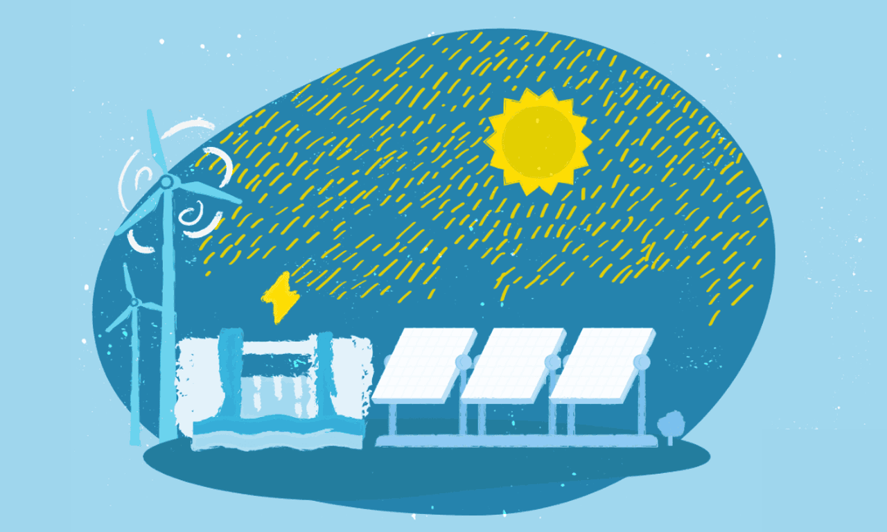 ilustración de generadores de energía
