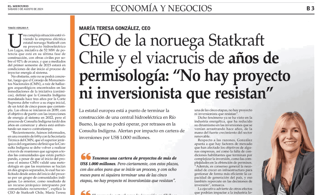 Recorte de diario con entrevista a Mar&iacute;a Teresa Gonzalez