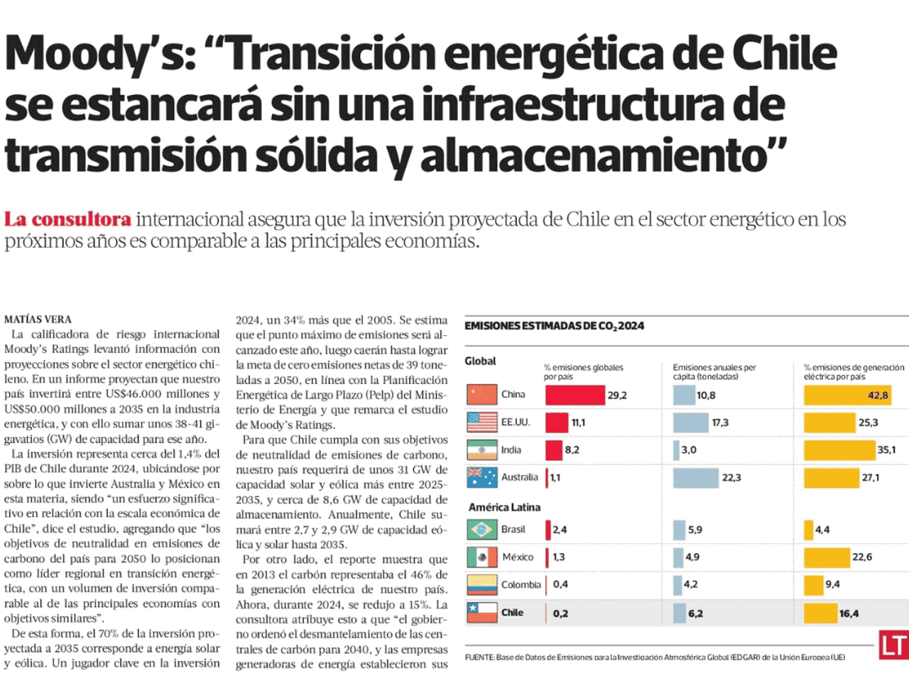 Recorte de La Tercera