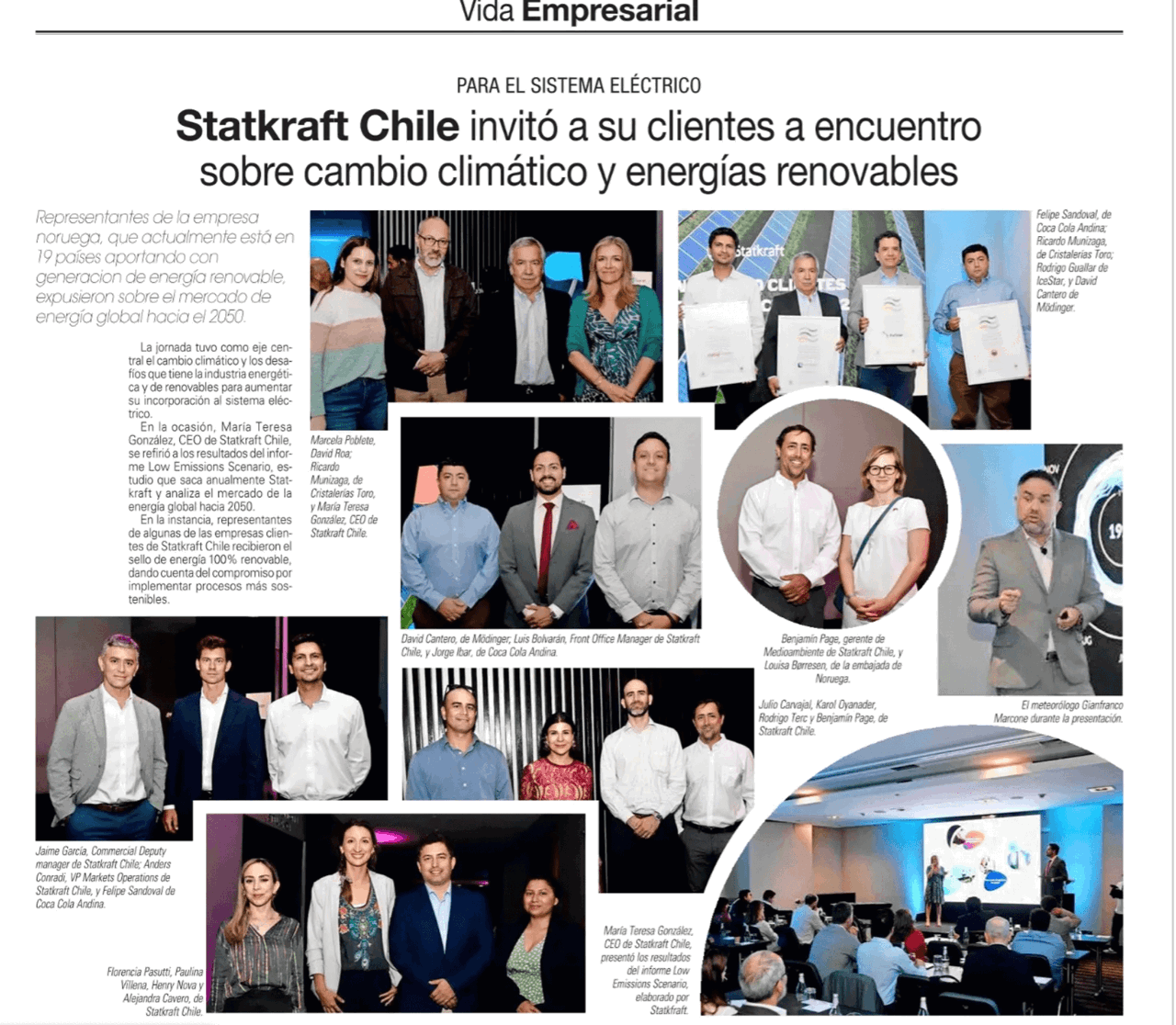 Página sociales de El Mercurio