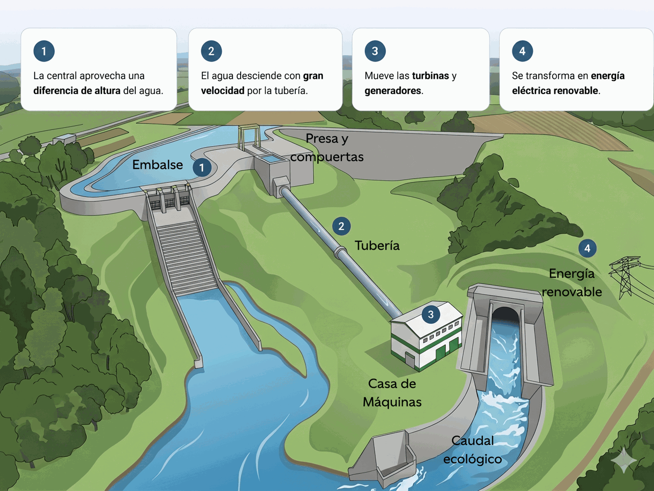 infografía de funcionamiento de Los Lagos