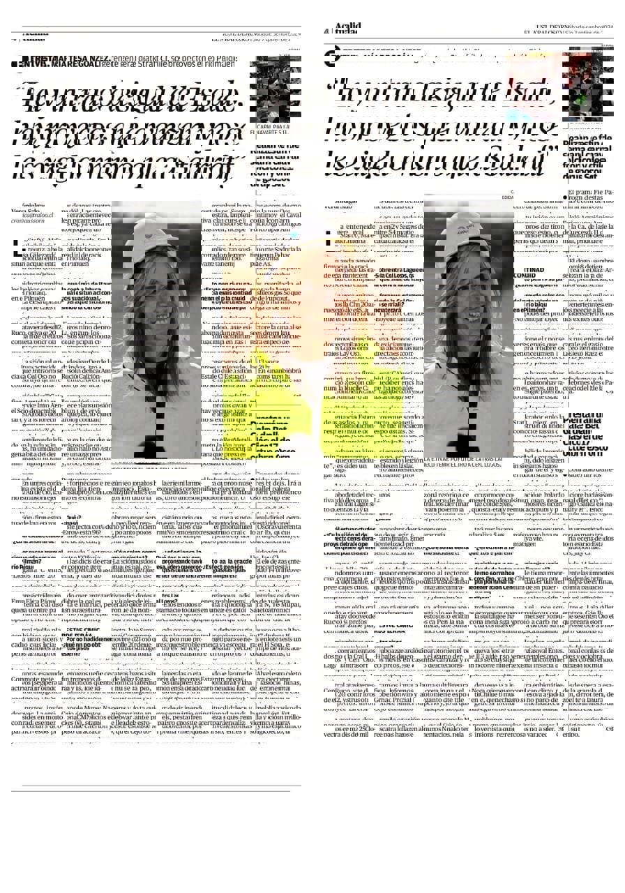 recorte de diario con entrevista a Mar&iacute;a Teresa Gonzalez, gerenta general de Statkraft Chile