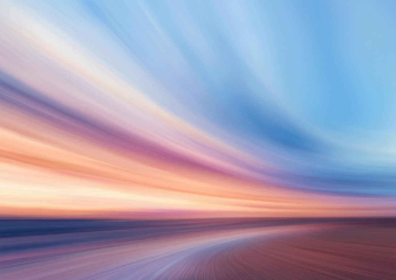 Imagen generada con IA con foco en el cielo en atardecer