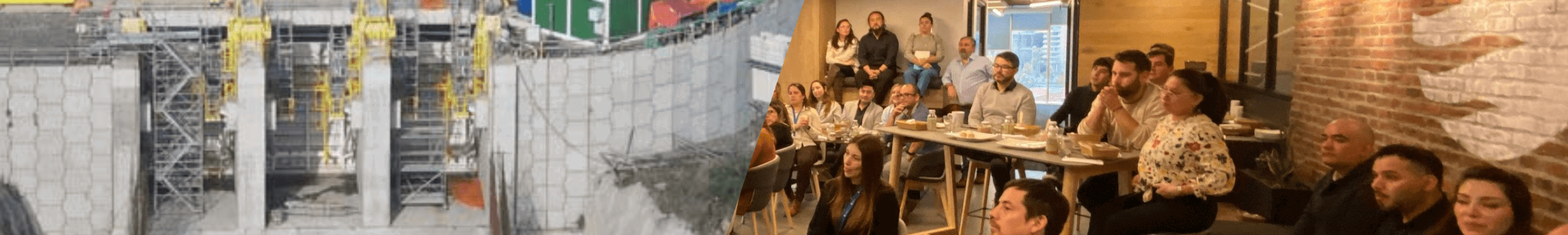 imagen dividida, Central y equipo de trabajo