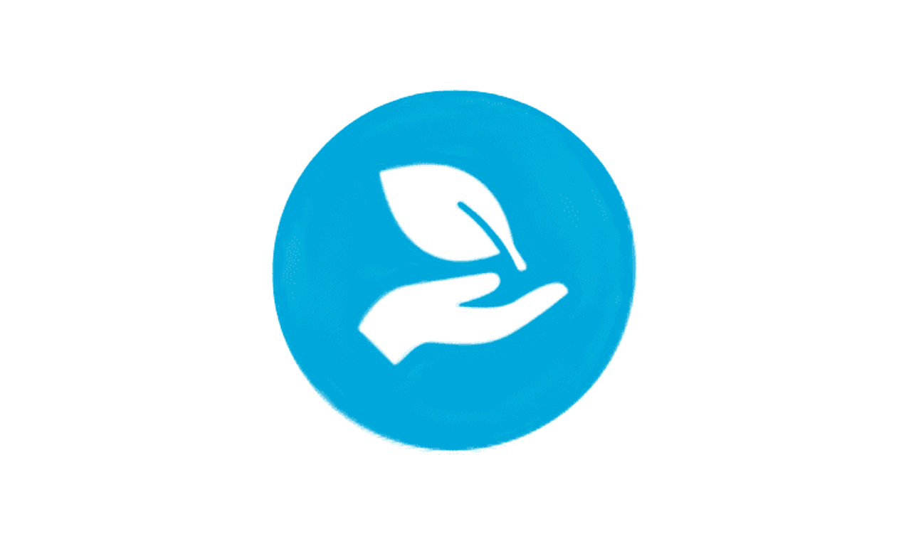 Icono de mano con una hoja